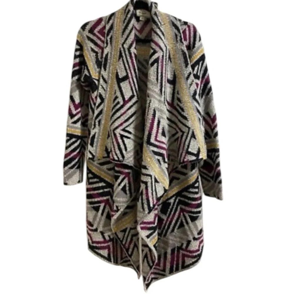 LUCKY BRAND Intarsia Cozy Wrap Open Front Cardigan Southwestern Sweater Size S - Picture 5 of 14